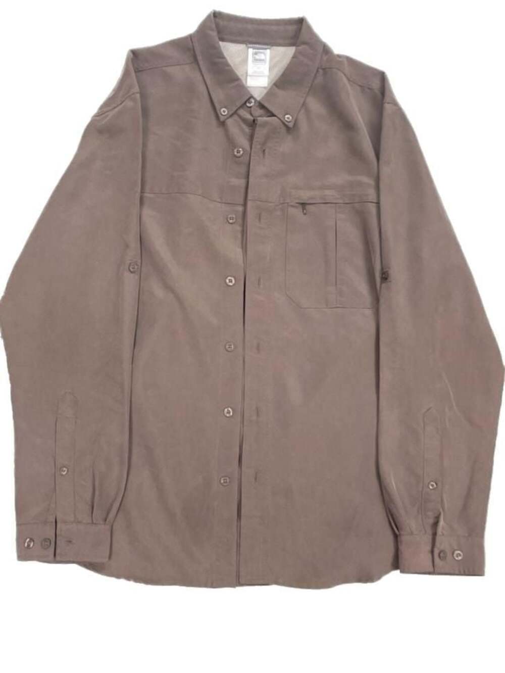 The North Face TekWare Men's Rust Long / Roll Tab Sleeve Button Down Size L